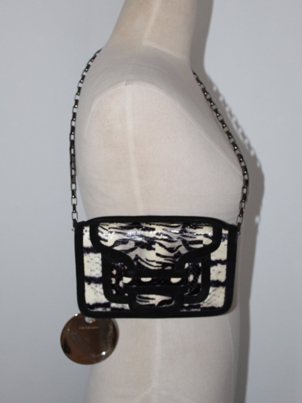 NEW Pierre Hardy Zebra Animal Print Flap Shoulder Bag Alpha Collection